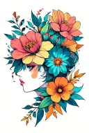 floral, geometric tattoo design idea