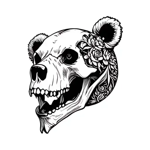 bear skull tattoo design idea