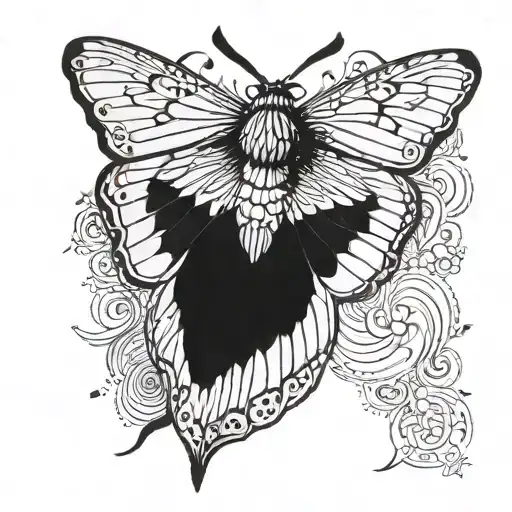 semi colon moth tattoo design idea