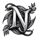 Cursive N tattoo design idea