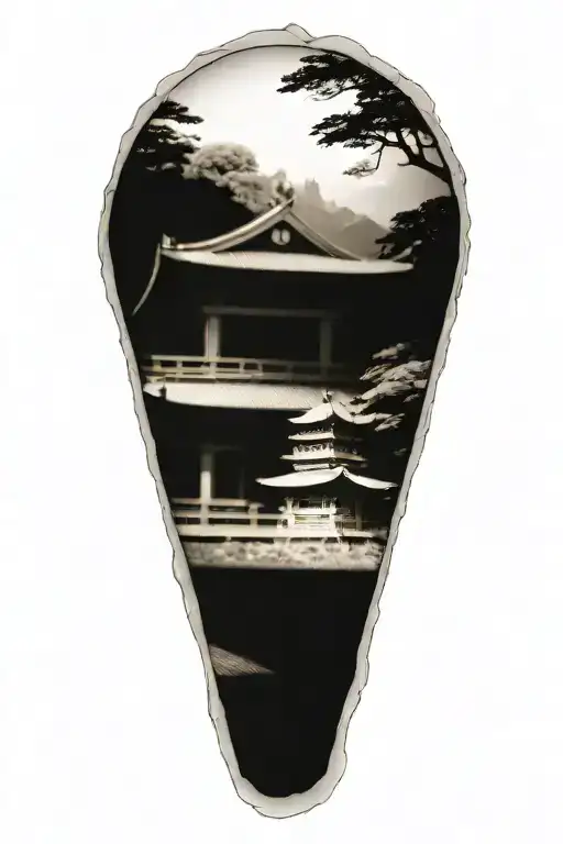 japanese temple tattoo design idea
