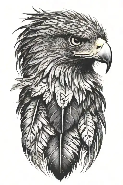 A single golden eagle feather tattoo design idea