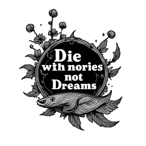 "Die with memories not Dreams " seaman tattoo design idea