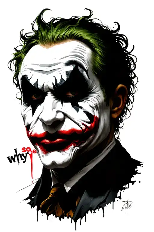 "why so serious" Black Joker tattoo design idea