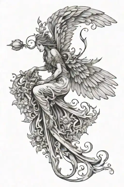 seraphim tattoo but with insect wings tattoo design idea
