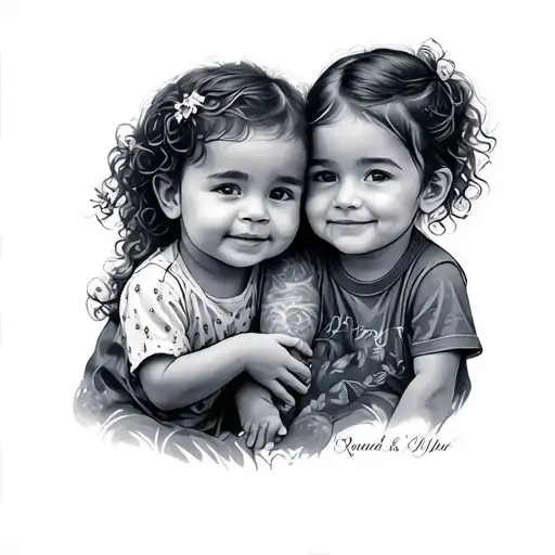 Grandchildren tattoo design idea
