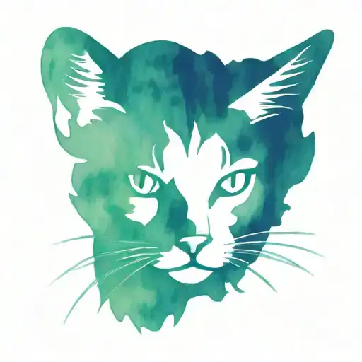 cat outline tattoo design idea