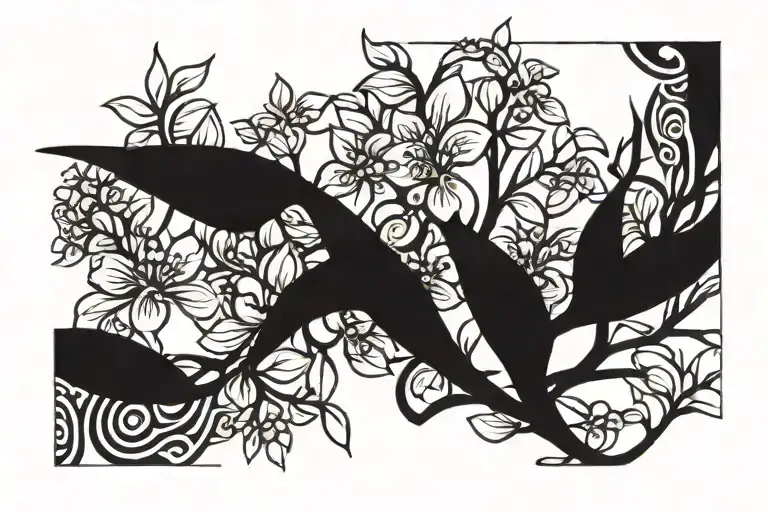 lilac branch tattoo design idea