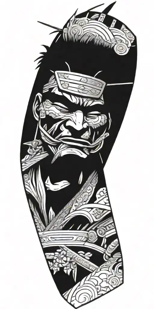 comics samurai tattoo design idea