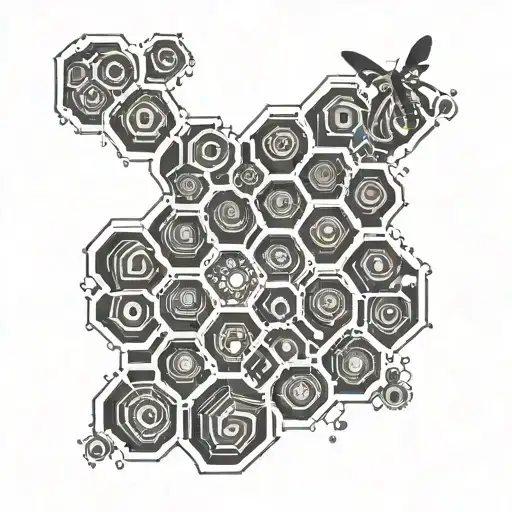 semicolon honeycomb tattoo design idea