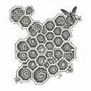 semicolon honeycomb tattoo design idea