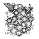 semicolon honeycomb tattoo design idea