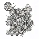 semicolon honeycomb tattoo design idea