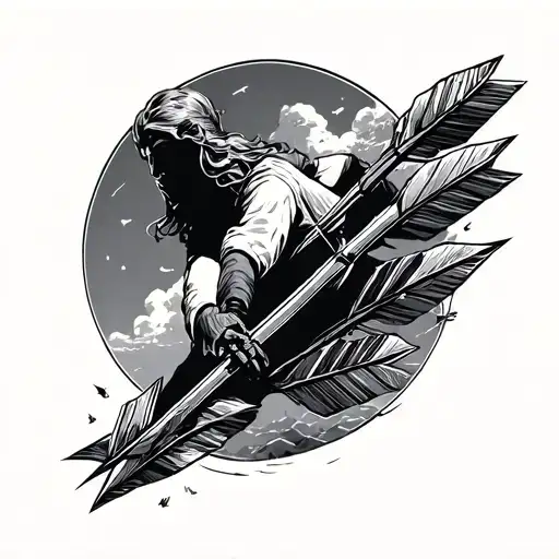 I take a step, take a second road under my feet, the sky above my head, confidently, like arrows at a time, I will not say, tattoo design idea