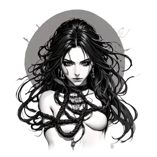 shibari waifu tattoo design idea