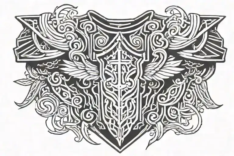 chest and shoulder armor of god tattoo tattoo design idea