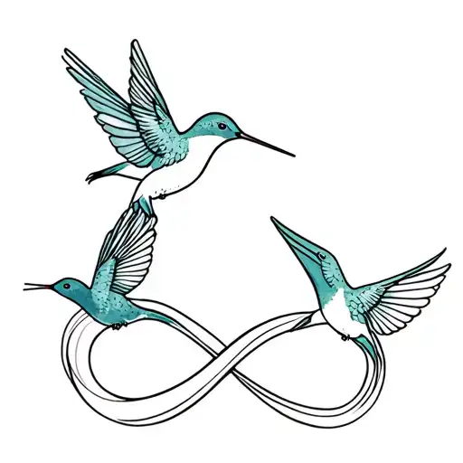 Infinity with hummingbirds tattoo design idea