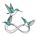 Infinity with hummingbirds tattoo design idea