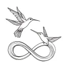 Infinity with hummingbirds tattoo design idea