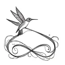 Infinity with hummingbirds tattoo design idea