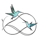 Infinity with hummingbirds tattoo design idea