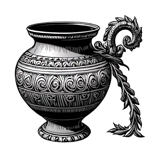 ancient greek vase art style tattoo design idea