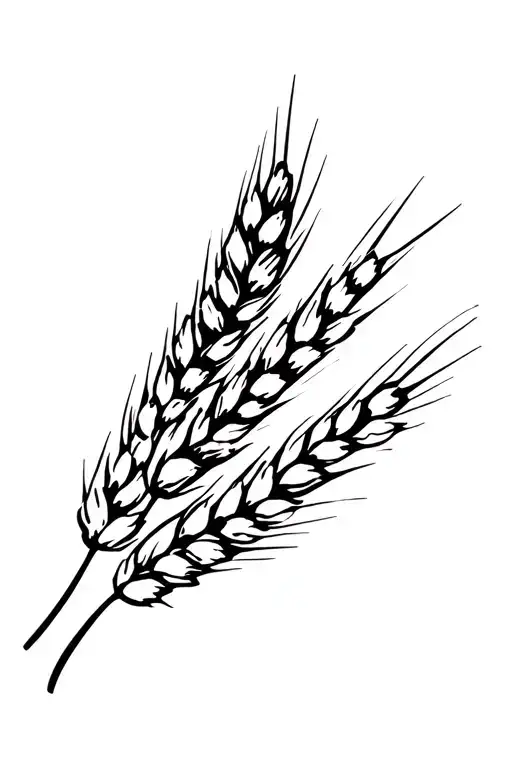 ears of wheat bundle tattoo design idea
