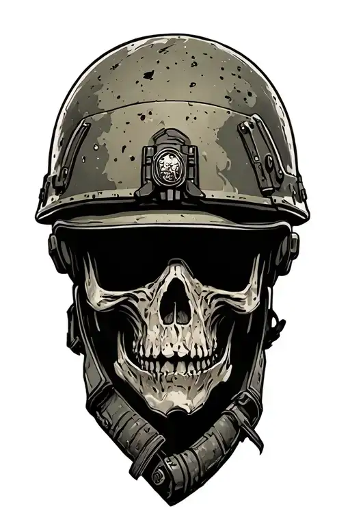 army helmet tattoo design idea