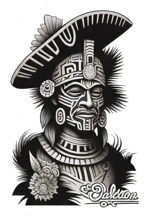 Mexican Aztec tattoo design idea