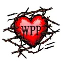 Heart with the name WPP written inside surrounded by barbed wire tattoo design idea