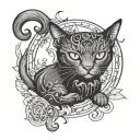 black cat witchcraft tattoo tattoo design idea