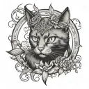 black cat witchcraft tattoo tattoo design idea