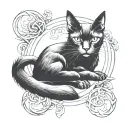 black cat witchcraft tattoo tattoo design idea