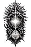 tree of life and incorporating metatron cube with a compass tattoo design idea