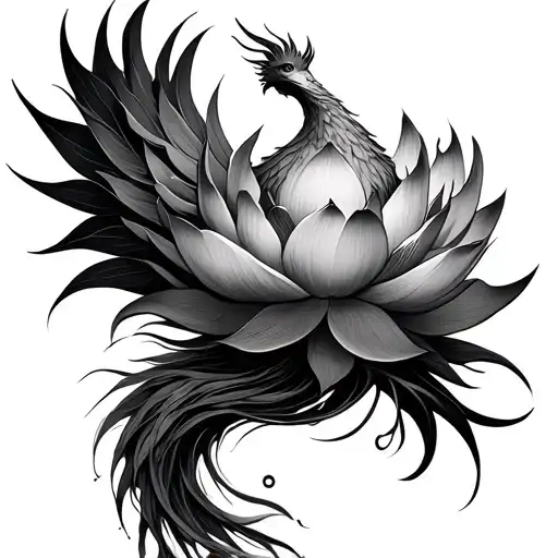 Lotus Phoenix tattoo design idea