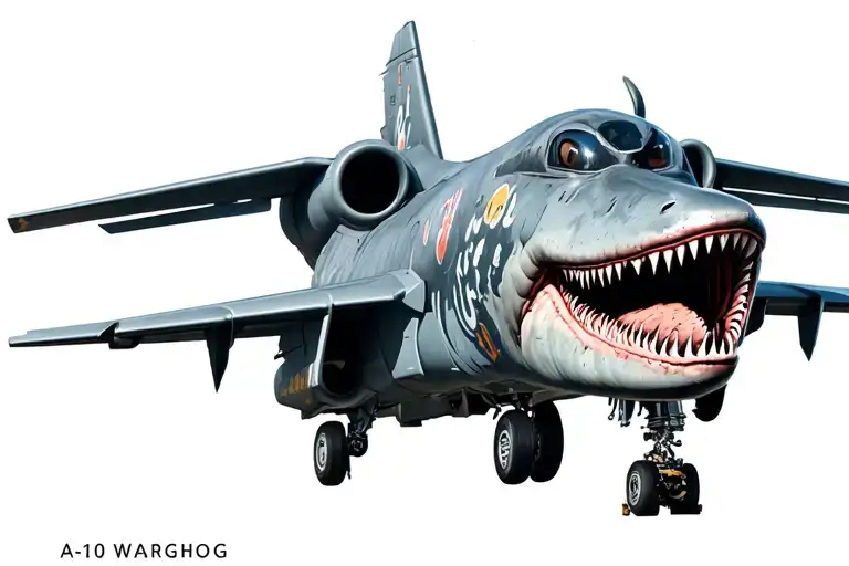 A-10 Warthog with shark nose art tattoo tattoo design idea