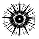 circle with spines tattoo design idea