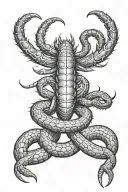 tarantula and king cobra snake tattoo design idea