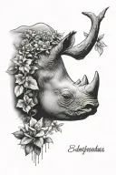 Rhino and nature inspired tattoo tattoo design idea