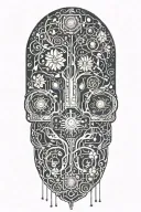 nature, technology, abstract, vines, artificial intelligence, computer, circuit board, cyberpunk, flowers tattoo design idea