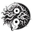 Medusa on Yin Yang Symbol tattoo design idea