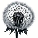 dandelion in stormy weather tattoo design idea