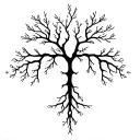 Smooth, branching lines like soft energy veins or delicate roots. Organic and calm, no shading, natural anatomical flow. tattoo design idea