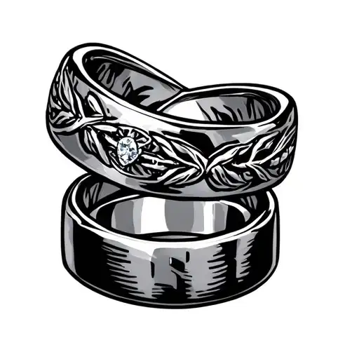 Jason vorhees themed interwind wedding rings tattoo design idea