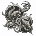 pisces scorpio and Taurus  tattoo design idea