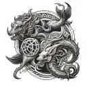 pisces scorpio and Taurus  tattoo design idea