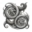 pisces scorpio and Taurus  tattoo design idea