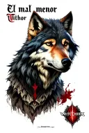 "El mal menor" the Witcher Wolf Tattoo tattoo design idea