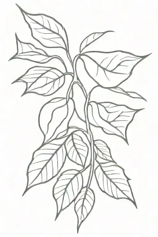 leafs growing, abstract, rose, tattoo design idea