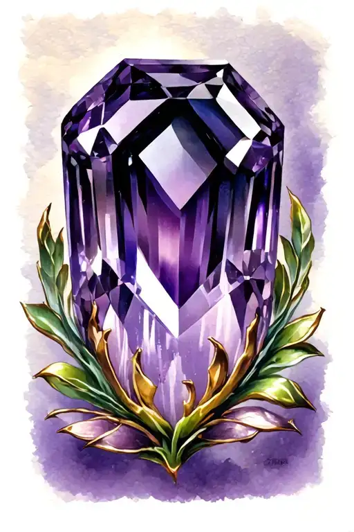 amethyst gem inside tattoo design idea